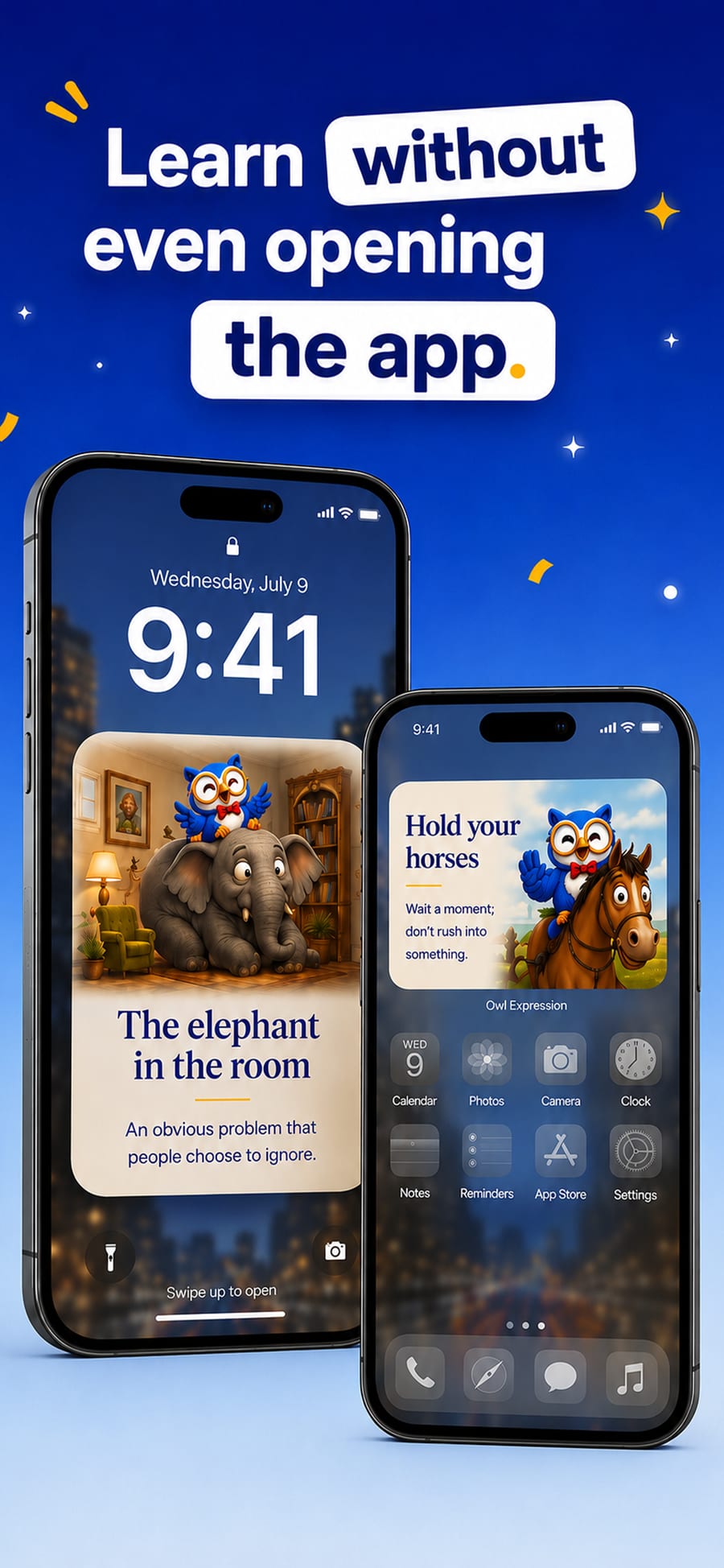 Learn without even opening the app: the expression-of-the-day widget on the lock and home screens